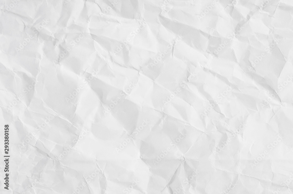 Fototapeta white crumpled paper texture background.