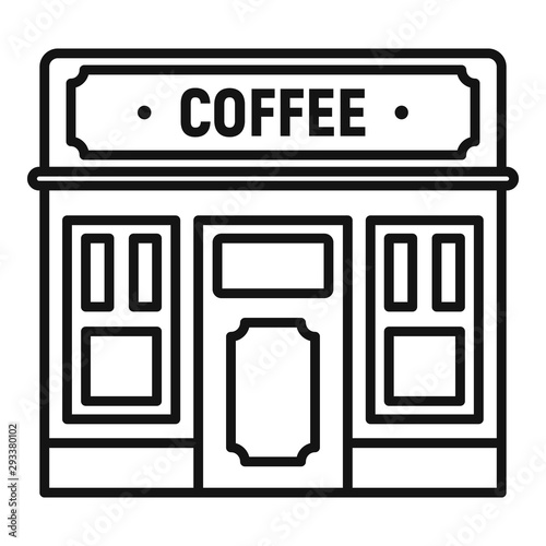 Street coffee shop icon. Outline street coffee shop vector icon for web design isolated on white background