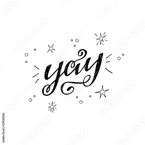 Yay hand drawn word