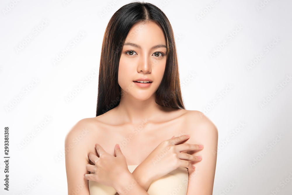 Beautiful Young Asian Woman with Clean Fresh Skin, Beautiful Young Asian Woman with Clean Fresh Skin,