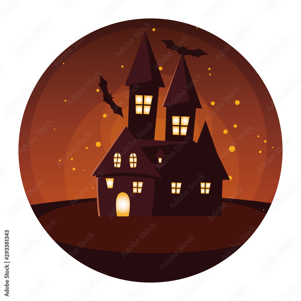 Isolated halloween castle vector design icon