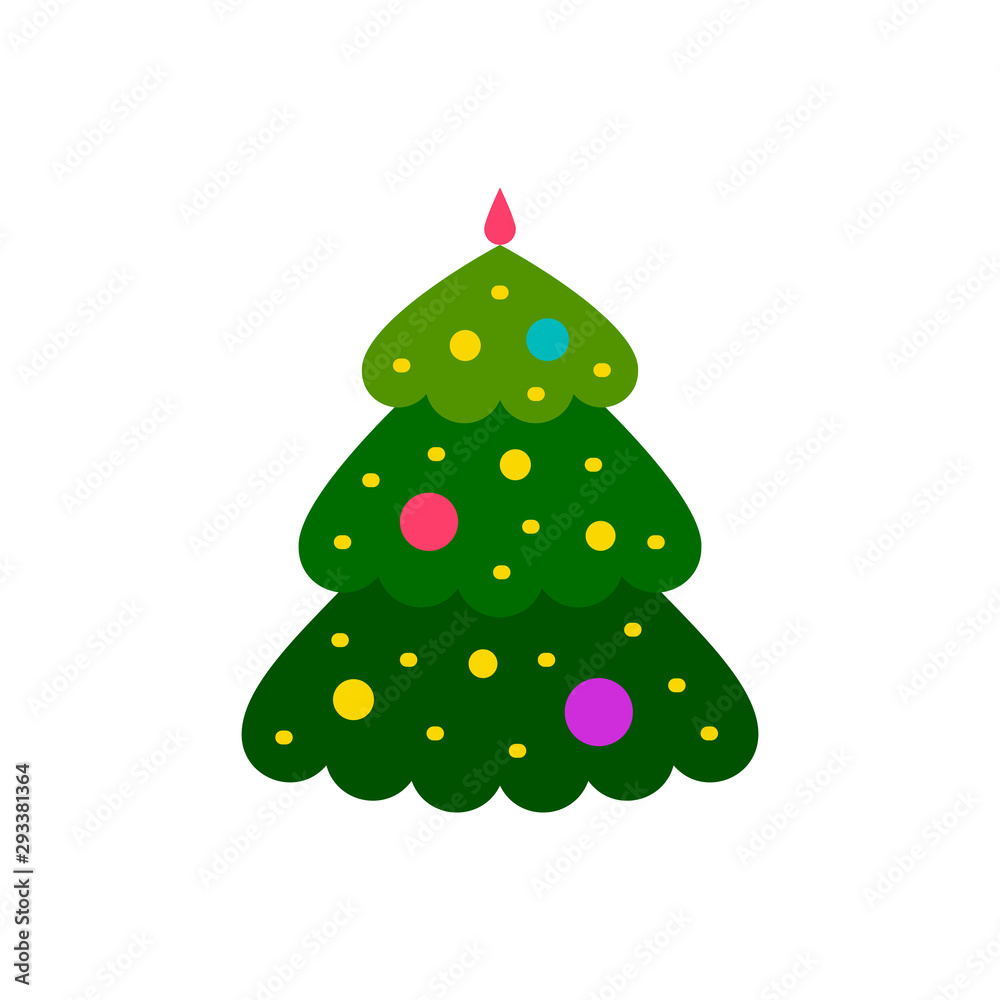 Christmas Tree new year winter flat vector icon Christmas Tree new year winter flat vector icon