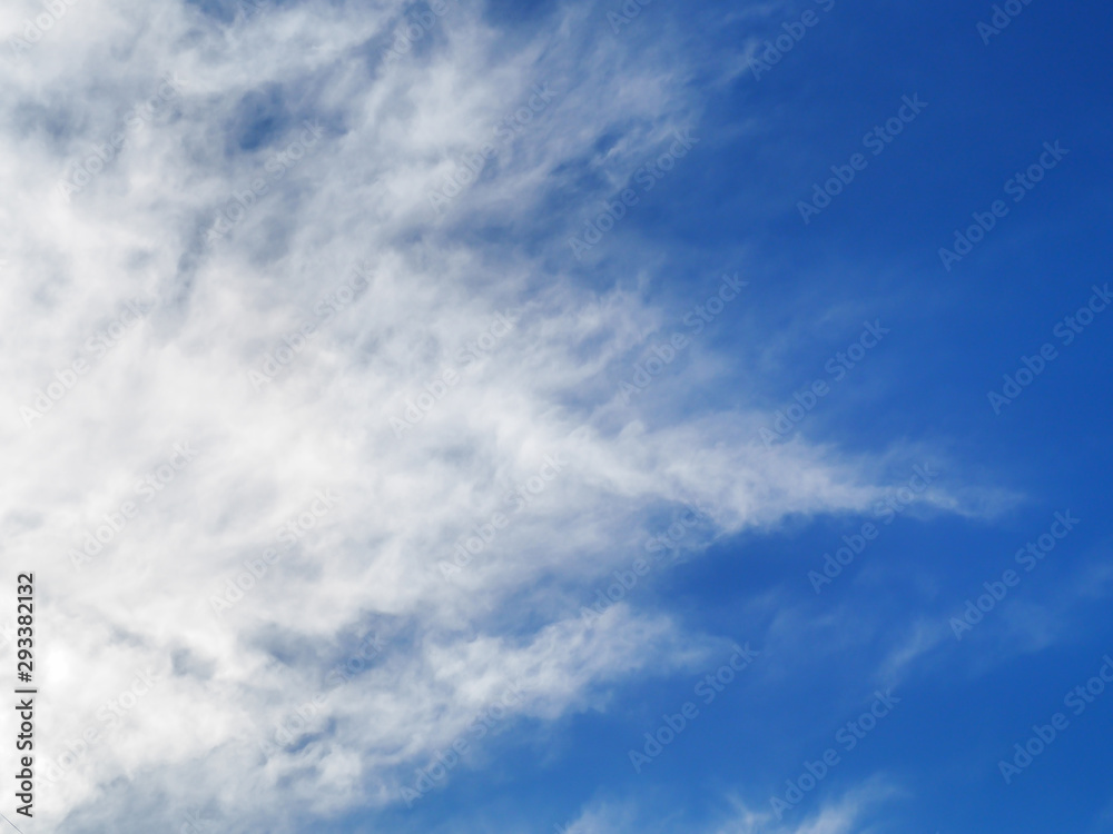 Fantastic white clouds with blue sky background.