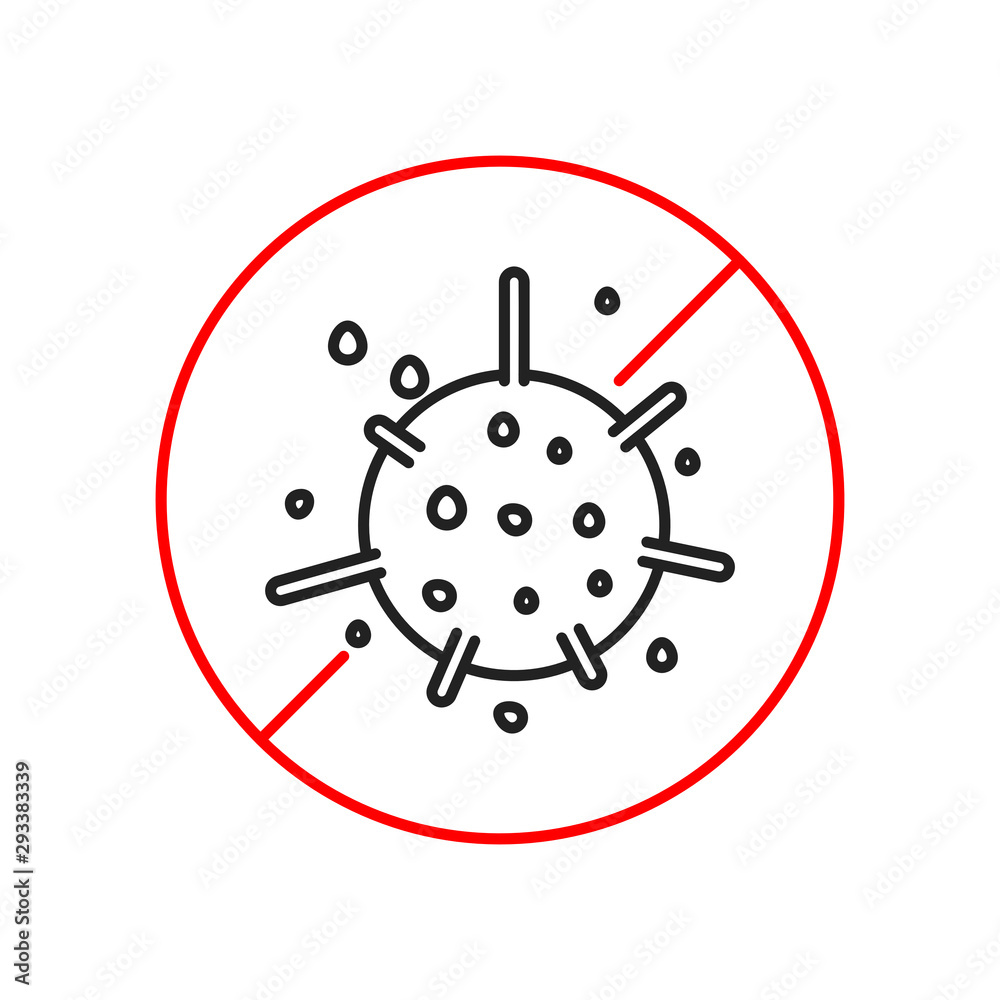 Stop flu thin line icon. Isolated on white background. Stop flu thin line icon. Isolated on white background.
