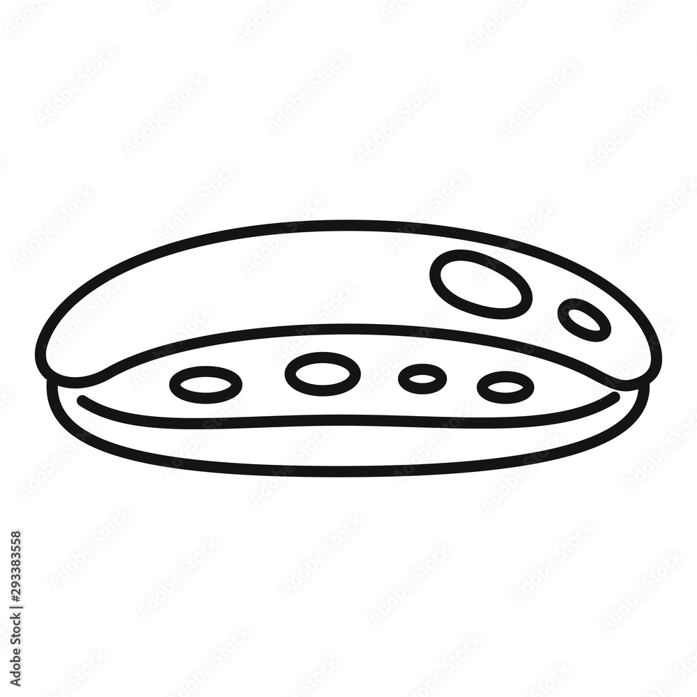 Chocolate eclair icon. Outline chocolate eclair vector icon for web design isolated on white background