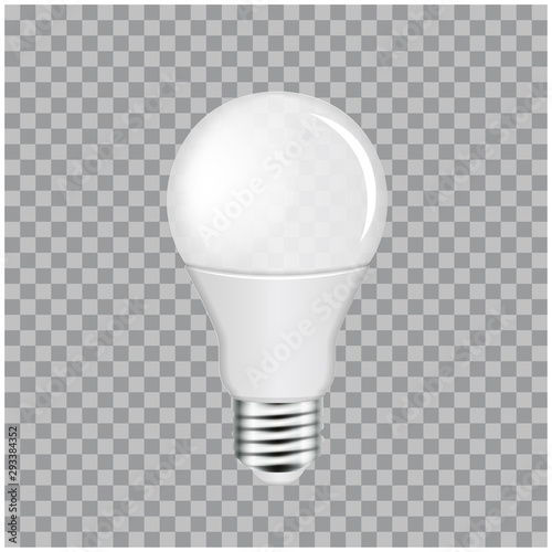 Electric led light bulb on transparent background