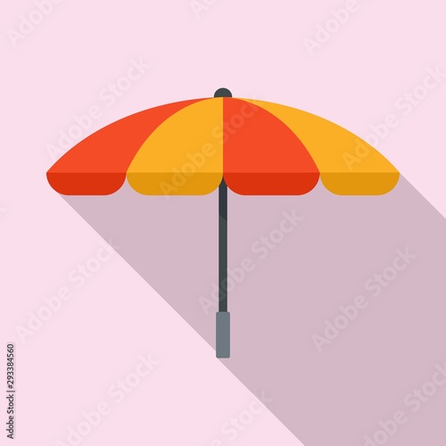 Summer beach umbrella icon. Flat illustration of summer beach umbrella vector icon for web design