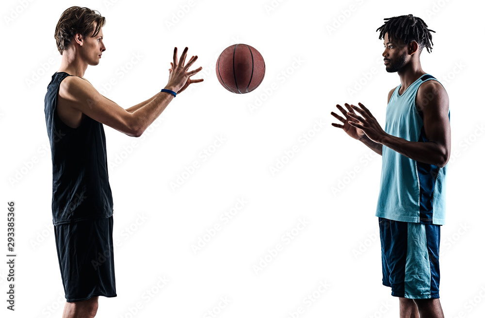 basketball players men isolated silhouette shadow