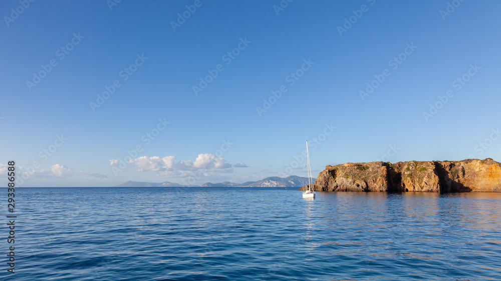 sailing boat at Lipari Islands Sicily Italy