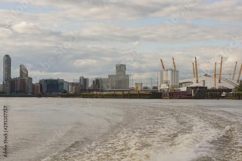 London Docklands viewed from river. England