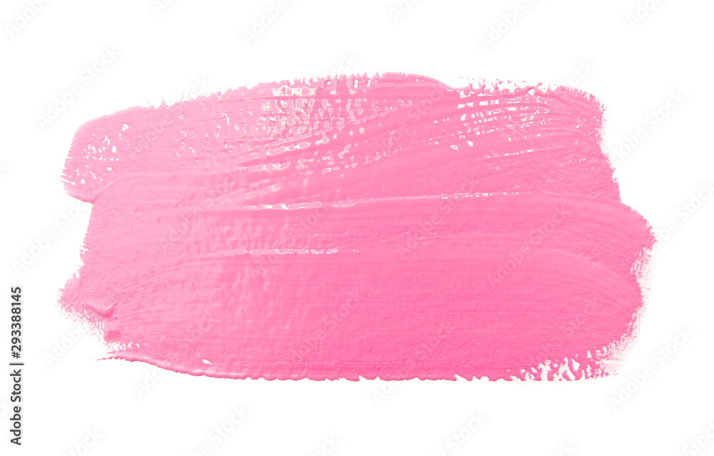 Paint brush stroke texture pink watercolor isolated