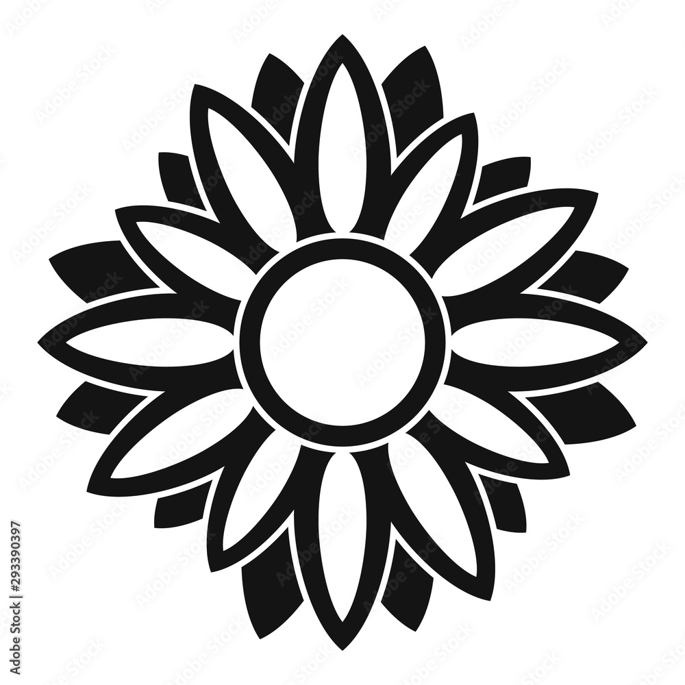 Decor sunflower icon. Simple illustration of decor sunflower vector icon for web design isolated on white background Decor sunflower icon. Simple illustration of decor sunflower vector icon for web design isolated on white background
