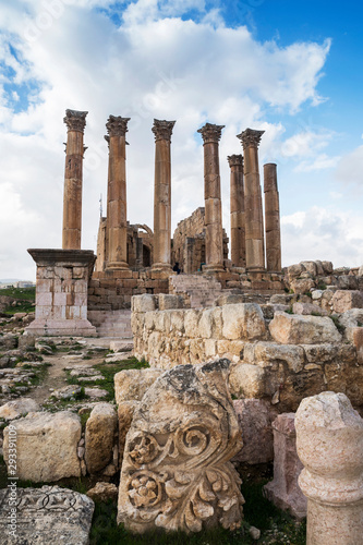 Temple of Artemis in the ancient roman city of Jerash, Gerasa Governorate, Jordan