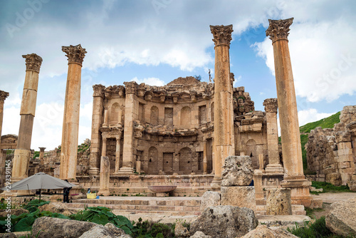The nymphaeum in the ancient roman city of Jerash, Gerasa Governorate, Jordan