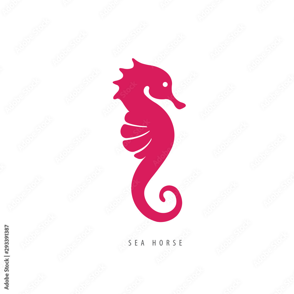 Obraz premium Seahorse flat vector icon 