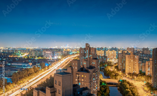 Night view of Baoshan City  Shanghai  China