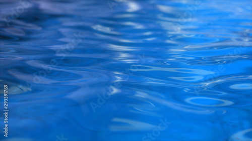 Pure blue water in pool with light reflections. 3d illustration