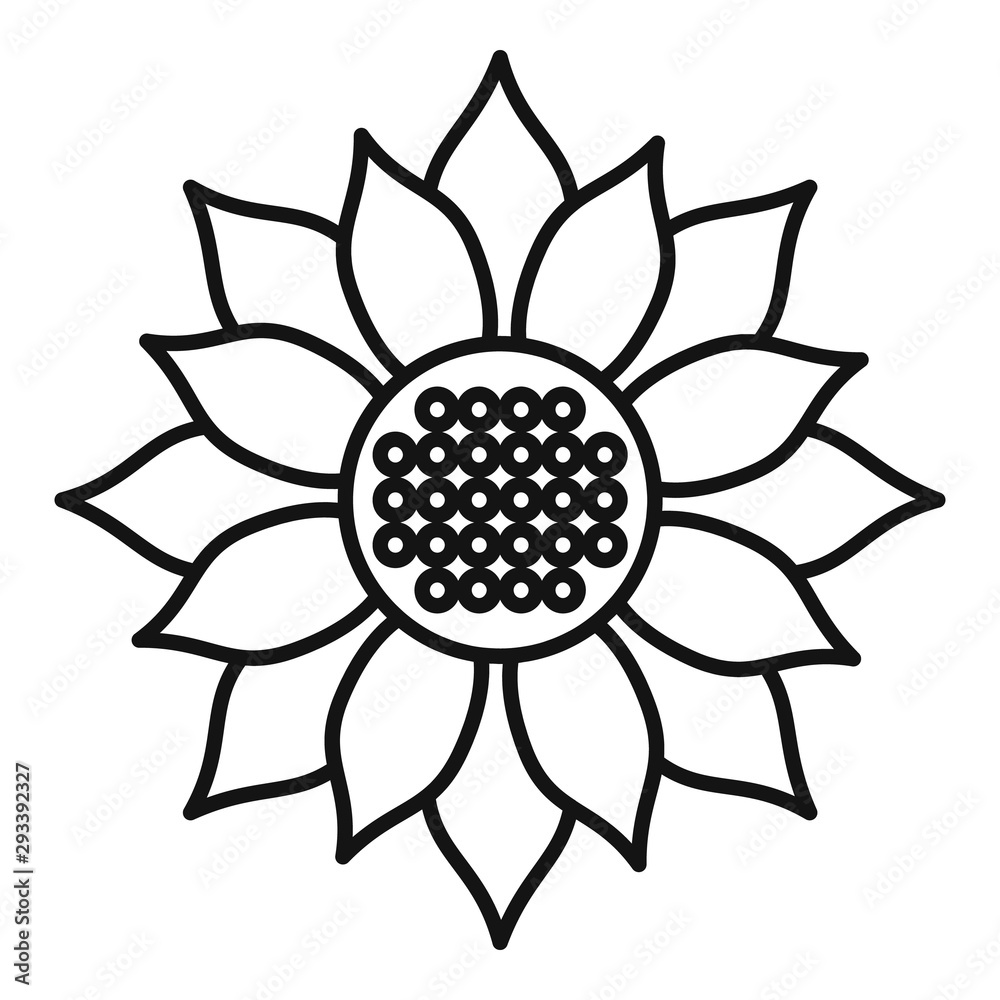 Cosmetic sunflower icon. Outline cosmetic sunflower vector icon for web design isolated on white background Cosmetic sunflower icon. Outline cosmetic sunflower vector icon for web design isolated on white background