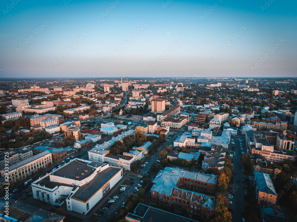 aerial view of city