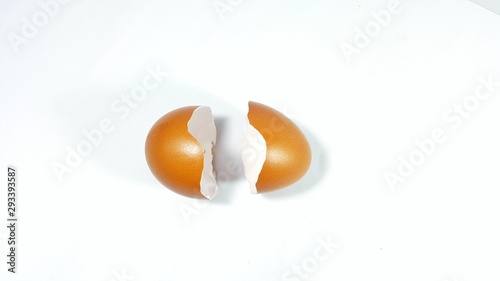 egg shell on white isolated background
