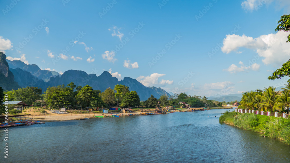 Beautiful nature with the famous mountains in laos