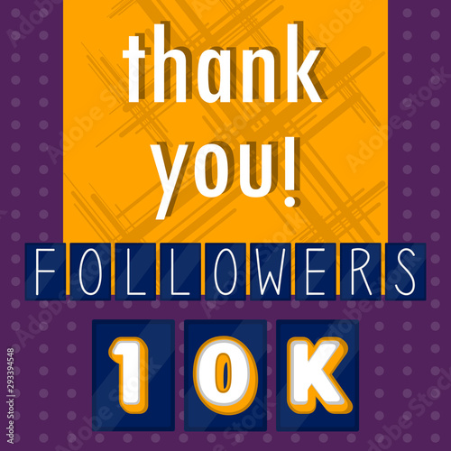 10k followers banner. Thank subscription - Vector illustration