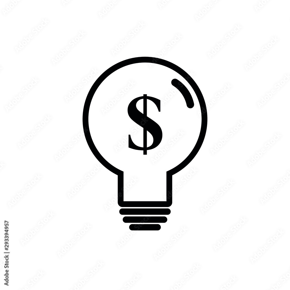 Light bulb icon with dollar icon vector, Idea icon, business concept. Light bulb icon with dollar icon vector, Idea icon, business concept.