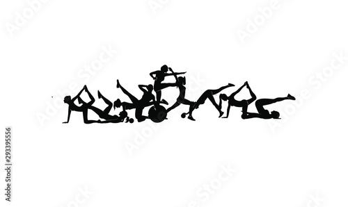 set women fitness logo illustration vector template