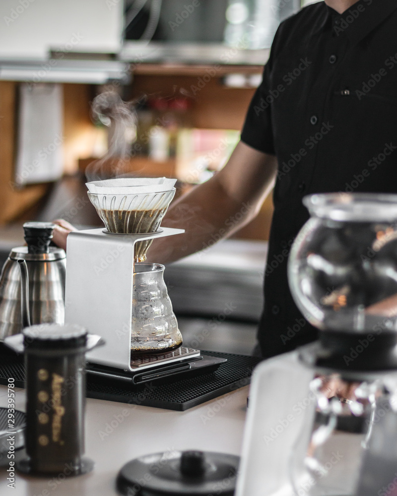 bartender pouring coffee