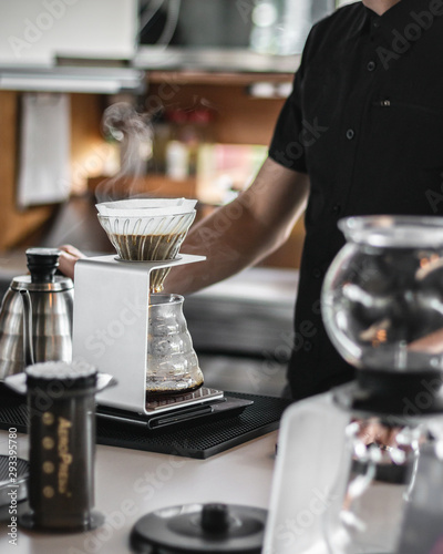 bartender pouring coffee