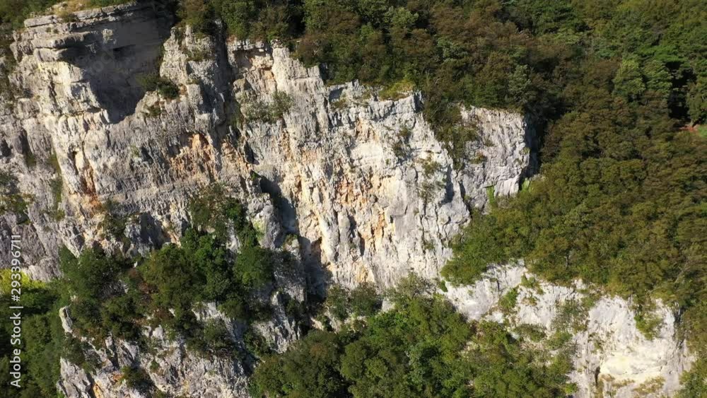 Flight along the cliffs, view of Lake Garda northern Italy Flight along the cliffs, view of Lake Garda northern Italy
