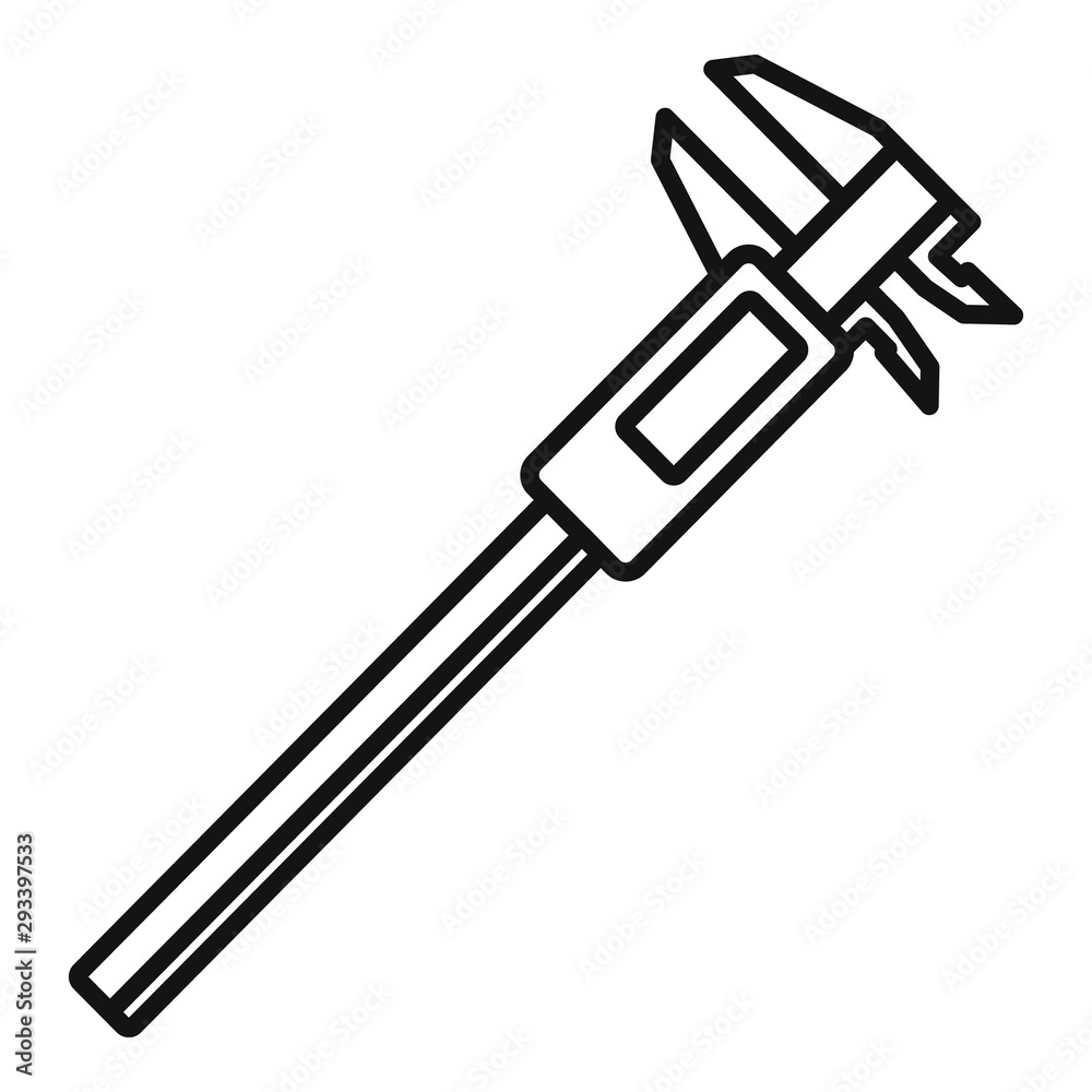 Plumber measurement tool icon. Outline plumber measurement tool vector icon for web design isolated on white background Plumber measurement tool icon. Outline plumber measurement tool vector icon for web design isolated on white background