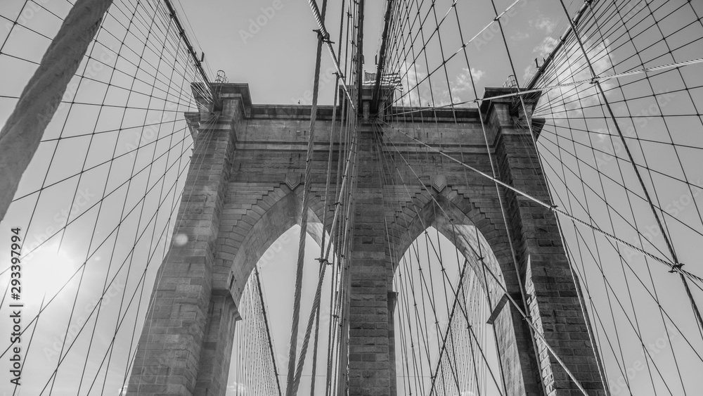 Fototapeta premium Black and white photographs of the Brooklyn Bridge