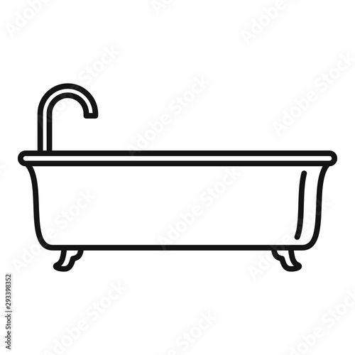 Bathtub icon. Outline bathtub vector icon for web design isolated on white background