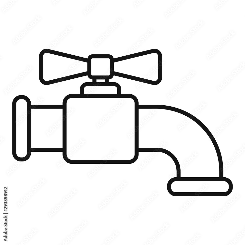 Water faucet icon. Outline water faucet vector icon for web design isolated on white background Water faucet icon. Outline water faucet vector icon for web design isolated on white background