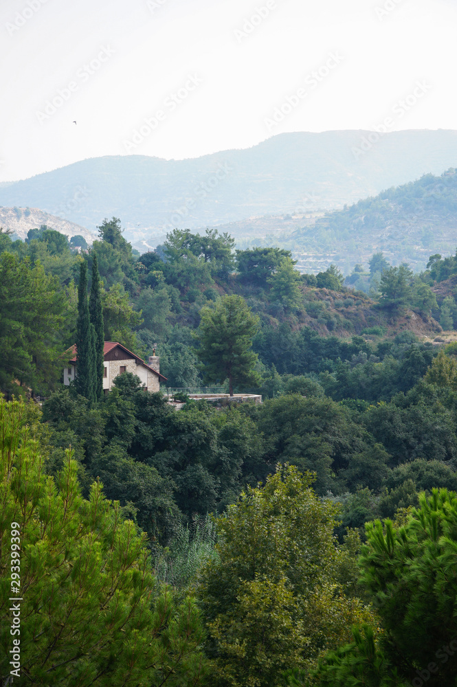 Beautiful view of the mountains and houses on a sunny day