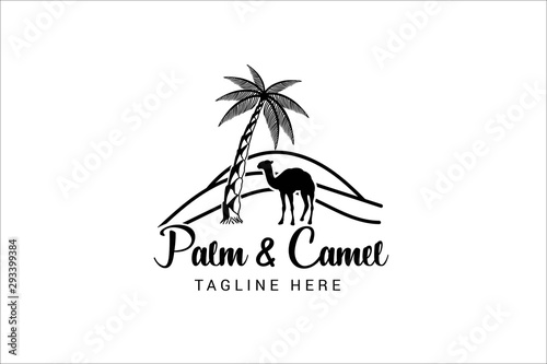 palm and camel logo template