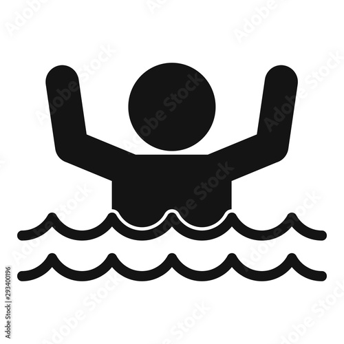 Man flood water icon. Simple illustration of man flood water vector icon for web design isolated on white background