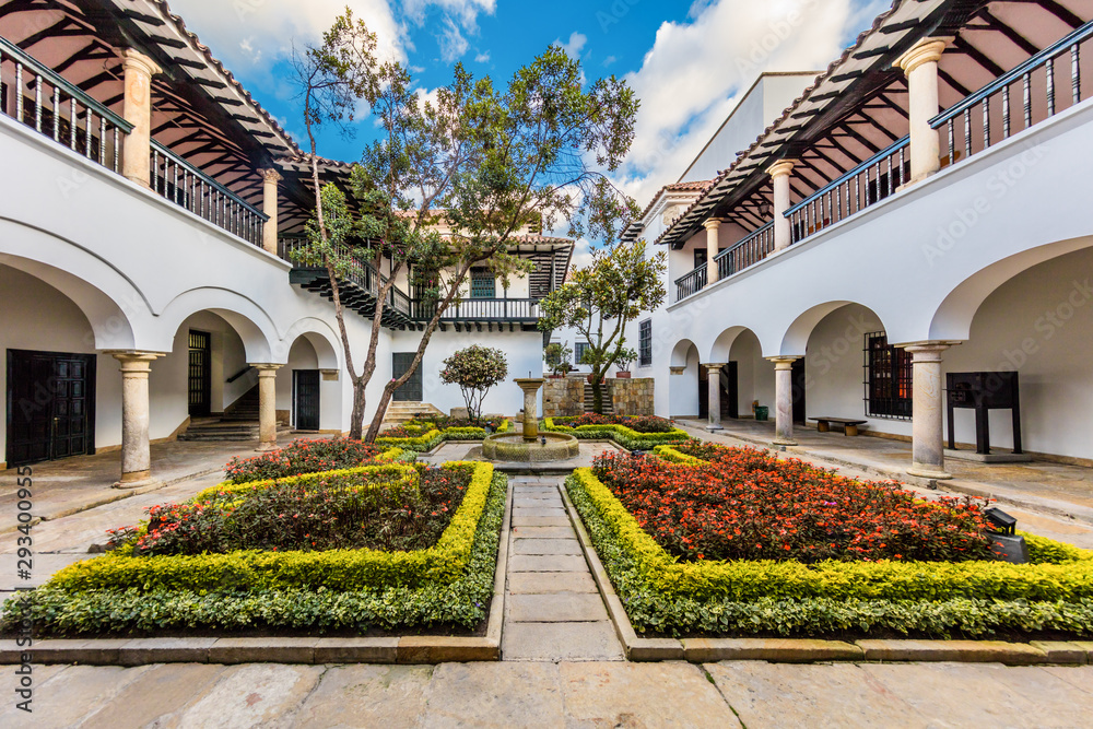 stylish patio courtyard in La Candelaria aera Bogota capital city of Colombia South America