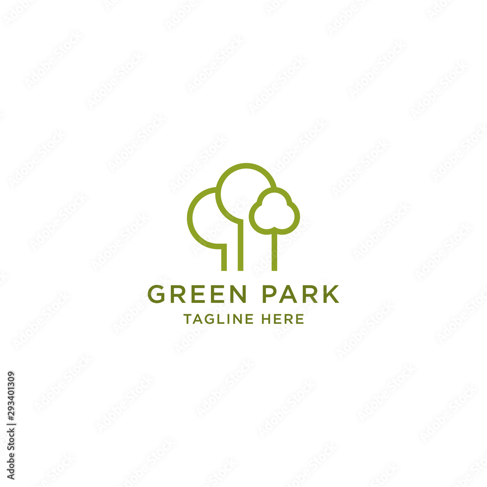 Green Park Logo Icon Design Template