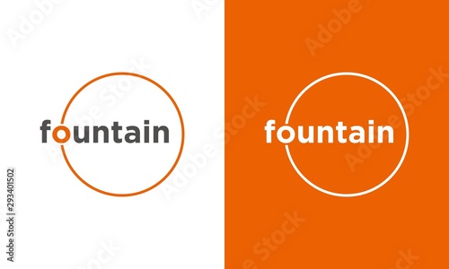 Modern logo design of fountain. circle and connectivity with grey background - EPS10 - Vector.