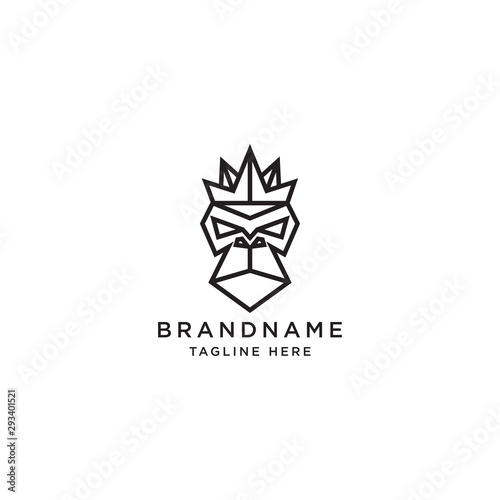 King Kong Logo Icon Design Template. Line, Minimalist and Modern Vector