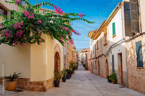 narrow street in old town of Mallorca Spain © Kirill