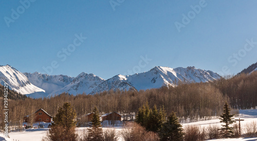 Cabin in Mountain Snow