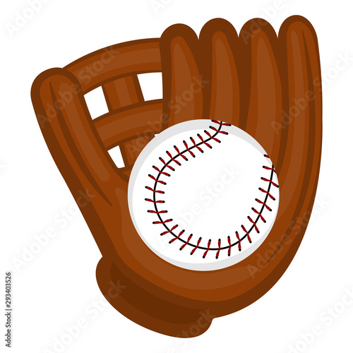 Baseball glove with a ball - Vector illustration