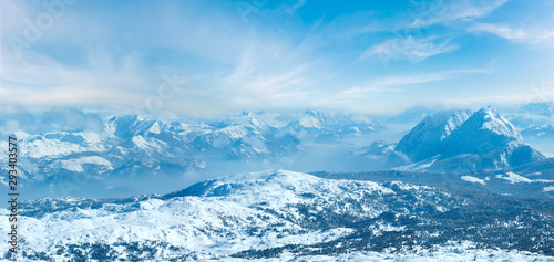 Winter Dachstein mountain massif panorama © wildman