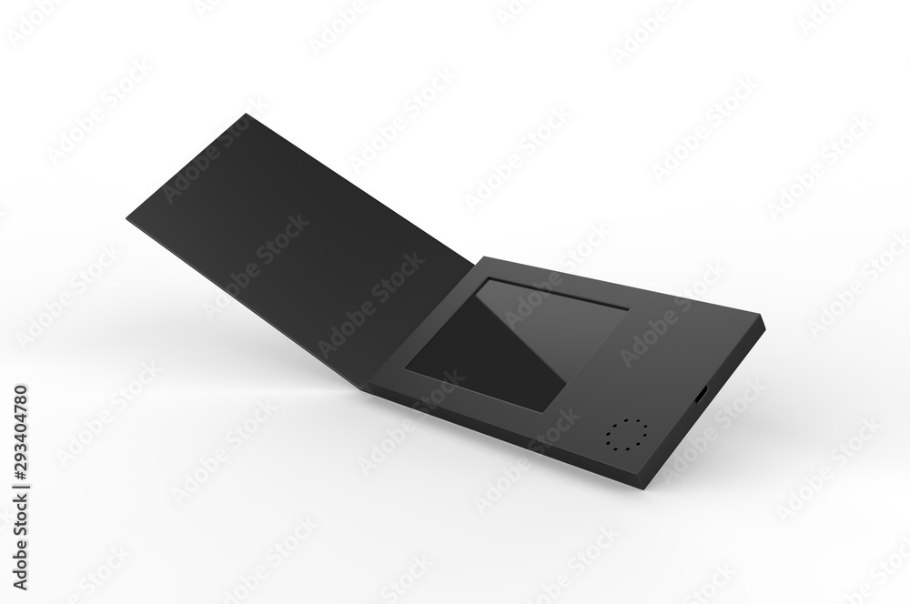 Blank LCD Video Mailer Card And Brochure For branding. 3d render illustration. Blank LCD Video Mailer Card And Brochure For branding. 3d render illustration.