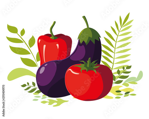 Isolated vegetables set vector design