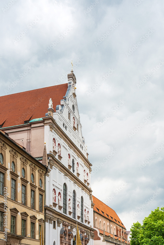 MUNICH, GERMANY - June 25, 2018: Antique building view in Old Town Munich, Germany