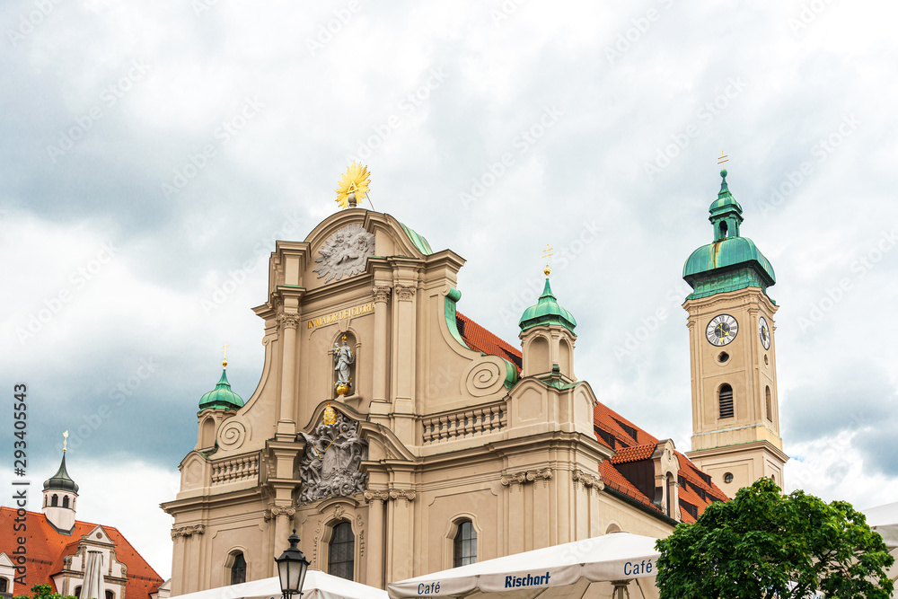 MUNICH, GERMANY - June 25, 2018: The Frauenkirche (Cathedral of Our Dear Lady), Munich, Germany